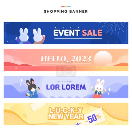 New Year's Shopping Banner Template Set