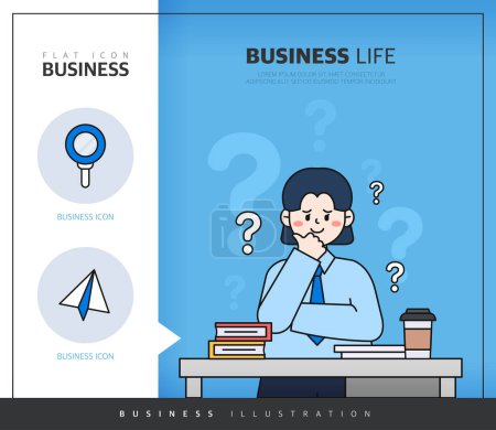 Ilustración de Easy-to-write business situation illustration design - Imagen libre de derechos