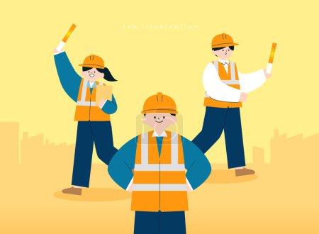 Illustration of various occupational workers