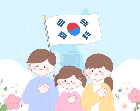 Día Nacional Patriótico Coreano Ilustración