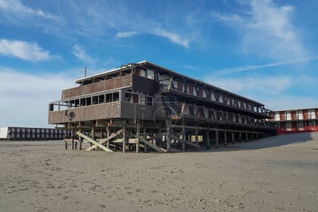 Photo for Abandoned Silver Gull Beach Club at Fort Tilden Beach, Breezy Point, Queens - Royalty Free Image