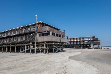 Photo for Abandoned Silver Gull Beach Club at Fort Tilden Beach, Breezy Point, Queens - Royalty Free Image