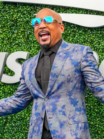 Photo for NEW YORK - AUGUST 28, 2023: Daymond John, Business Entrepreneur and Co-star of ABC's Hit show Shark Tank, at the blue carpet before 2023 US Open opening night ceremony at National Tennis Center in NY - Royalty Free Image