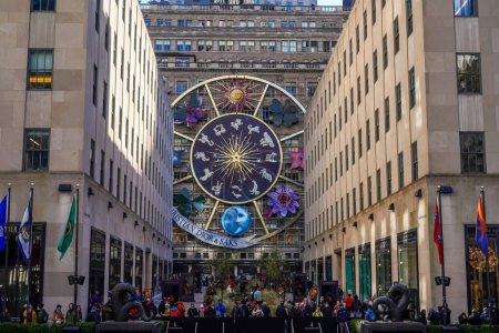 Photo for NEW  YORK - NOVEMBER 2, 2023: Saks and Dior Team for Holiday Extravaganza Creating Dior's Carousel of Dreams at Saks Fifth Avenue with a 10-story giant zodiac in Midtown Manhattan, New York - Royalty Free Image