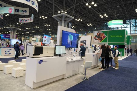 Photo for NEW YORK - NOVEMBER 28, 2023: Modern materials and equipment on display at the Greater NY Dental Meeting at Jacob Javits Convention Center. It is the largest healthcare and dental event in USA - Royalty Free Image