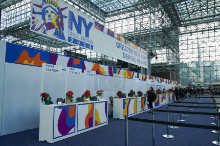 Photo for NEW YORK - NOVEMBER 28, 2023: Registration area at the Greater NY Dental Meeting at Jacob Javits Convention Center. The Greater New York Dental Meeting is the largest healthcare and dental event in US - Royalty Free Image