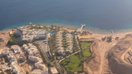 Sharm El Sheikh, Egypt. City streets, bird's-eye view. Aerial photographic survey. 