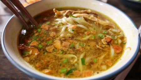 Photo for Soto Lamongan is a dish of Soup Lamongan, East Java, Indonesia. - Royalty Free Image