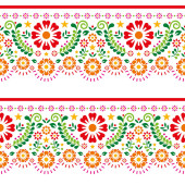 Mexican folk art style vector seamless pattern with flowers, leaves and geometric shapes, vibrant repetitive design perfect for wallpaper, textile or fabric print  Stickers #625602946