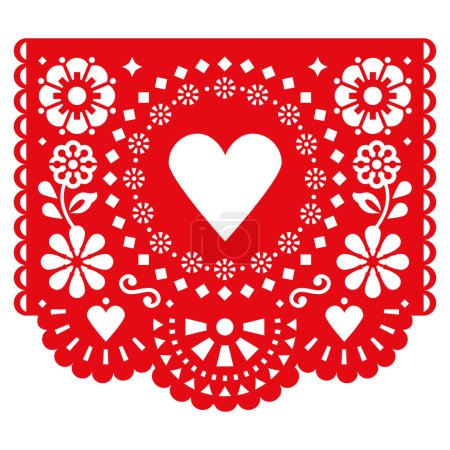 Téléchargez les illustrations : Invitation de mariage ou fond de fête inspiré par des décorations faites à la main du Mexique - en licence libre de droit
