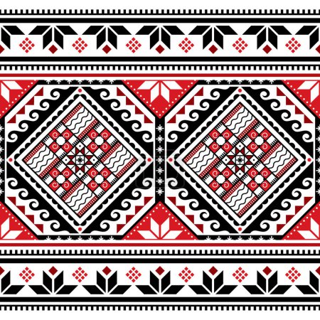 Illustration for Ukrainian Hutsul Pysanky vector folk art pattern - traditional Easter eggs  design perfect for textile or fabric print - Royalty Free Image