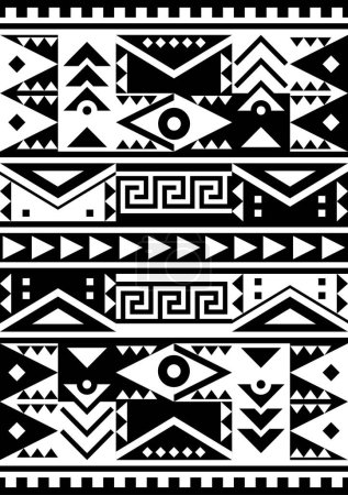 Illustration for Ukrainian Hutsul Pysanky vector seamless pattern stars and geometric vertical shapes, folk art Easter eggs repetitive design in black and white - Royalty Free Image