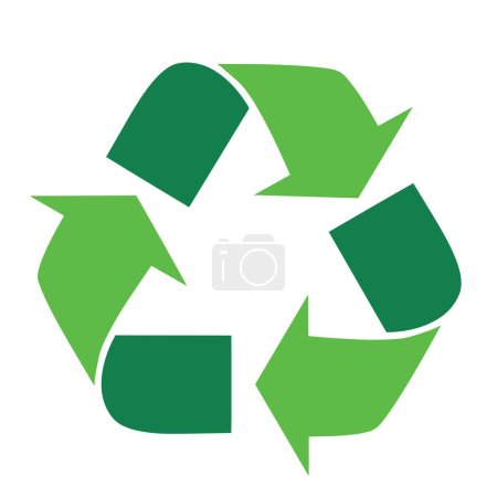 Reciclar vector icono. Flechas reciclar eco símbolo vector ilustración. Icono de ciclo reciclado. Símbolo de materiales reciclados. Reciclar símbolo sobre fondo blanco