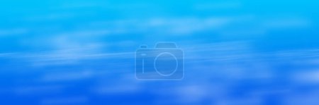Photo for Panoramic view of blue background with blurred white spots. Narrow illustration of tonal transition from dark to light color. - Royalty Free Image