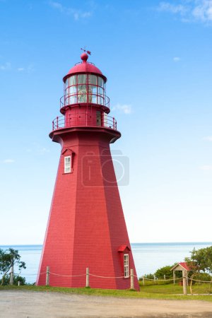 Photo for La Matre, Canada - August 9, 2015:View of the Phare de la Martre, one of Gaspsie s many iconic lighthouses during a sunny day - Royalty Free Image