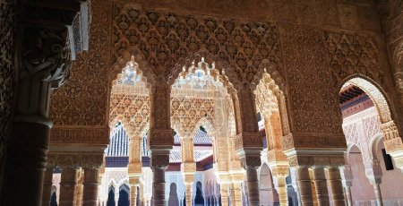 Photo for Sculptural and architectural details of the Alhambra palaces in Granada, Spain - Royalty Free Image