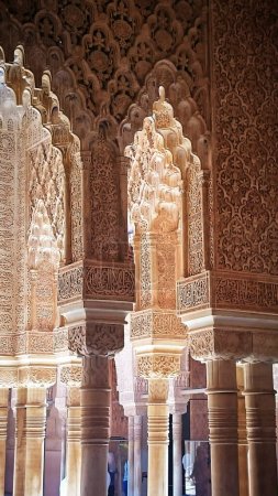 Photo for Sculptural and architectural details of the Alhambra palaces in Granada, Spain - Royalty Free Image