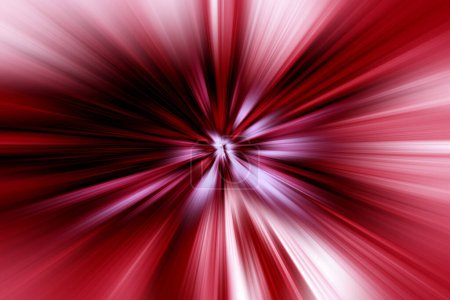 Abstraktes radiales Zoomobjektiv verschwimmt die Oberfläche in roten und weinroten Farben. Heller, farbenfroher Hintergrund mit radialen, divergierenden, konvergierenden Linien.