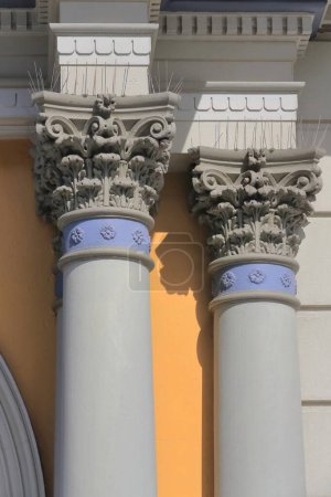 Photo for Detail of engaged columns with Composite order capitals framing the entrance door to the De Lacy building from Victoria steet., part of St.Vincent's hospital-Darlinghurst suburb. Sydney-NSW-Australia. - Royalty Free Image