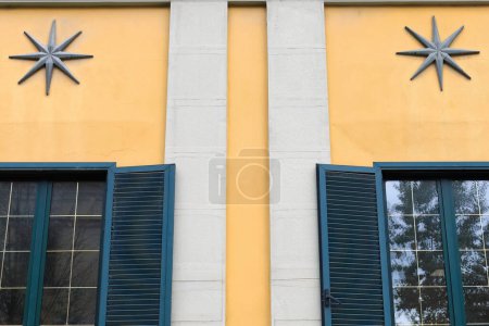 Photo for Ministry of Agriculture and Rural Development building in Italian neo-Renaissance style designed in AD 1932 by fascist architect Florestano di Fausto, area south of Skanderbeg square. Tirana-Albania. - Royalty Free Image