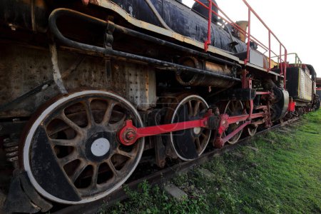 Trinidad, Cuba-October 14, 2019: Old steam locomotives rest in peace at the station siding, retired from duty after long years servicing on the Valle de los Ingenios-Sugar Mills Valley tourist line.