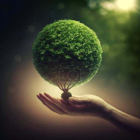 Photo for Keep a green tree lit by the sun. - Royalty Free Image