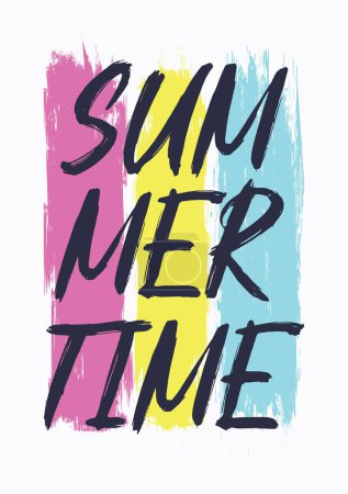 Summer time illustration. Grunge lines vector  background.