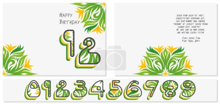 Illustration for Birthday card. Floral vector illustration. - Royalty Free Image