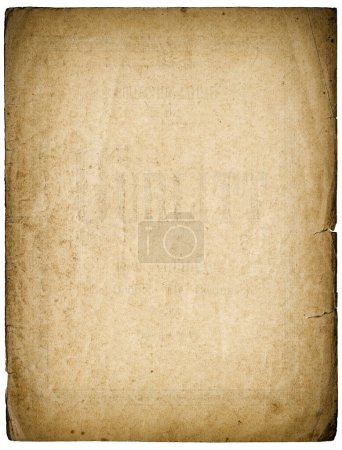 Photo for Old grungy paper sheet isolated with ripped edges. Used paper texture background - Royalty Free Image