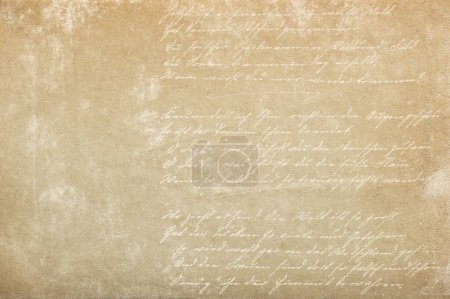 Photo for Old paper texture with unreadable text. Used paper sheet - Royalty Free Image