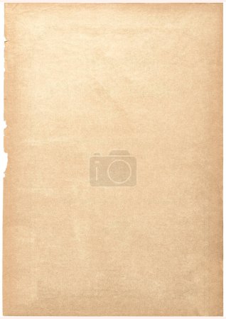 Foto de Hoja de papel vacía vieja aislada sobre fondo blanco - Imagen libre de derechos