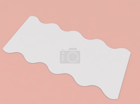 Téléchargez les photos : Publicité morceau de papier ondulé sur un fond rose. Illustration de rendu 3D. - en image libre de droit