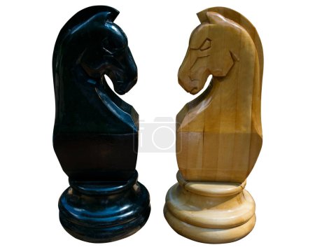 Photo for Chess horses isolated on white background. - Royalty Free Image