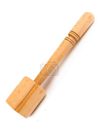 Photo for Kitchen wooden hammer isolated on white background. - Royalty Free Image