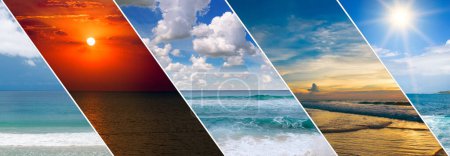 Foto de Vista panorámica de las playas tropicales y el hermoso cielo. Collage.Wide foto
. - Imagen libre de derechos