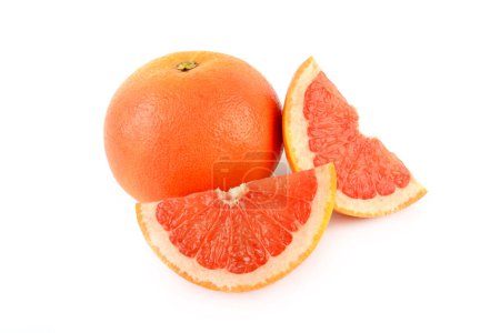 Ripe juicy grapefruit isolated on white background.