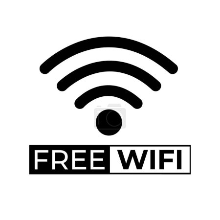 Ilustración de Icono de wi-fi gratis. Icono del punto Wi-Fi. Icono de conexión inalámbrica, ilustración vectorial - Imagen libre de derechos