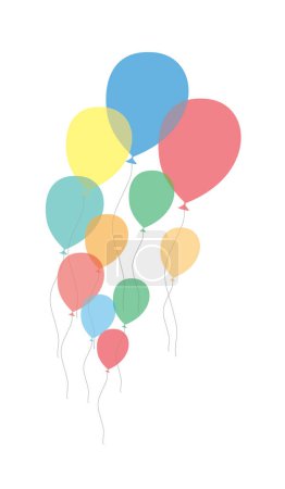 Téléchargez les illustrations : Ballons colorés fond, illustration vectorielle pour la conception - en licence libre de droit