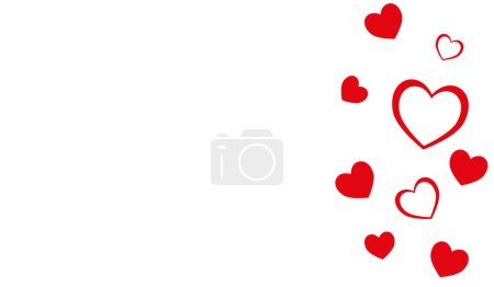 Ilustración de Tarjeta de San Valentín con corazón rojo y cinta - Imagen libre de derechos