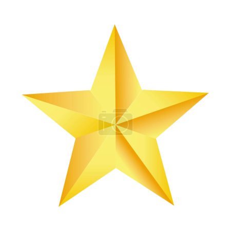 Téléchargez les illustrations : Golden Star sur fond blanc, illustration vectorielle - en licence libre de droit