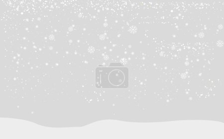 Ilustración de Fondo gris invierno de vacaciones con nieve o copo de nieve para Feliz Navidad y Feliz Año Nuevo. Ilustración vectorial - Imagen libre de derechos