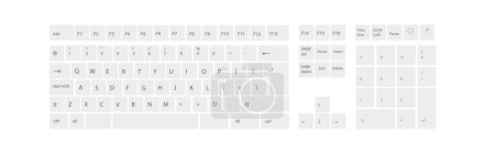 Ilustración de Plantilla de diseño de botón de teclado de computadora blanca con letras para uso gráfico, ilustración vectorial eps 10 - Imagen libre de derechos