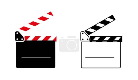Illustration for Modern clapper board icon, isolated on white background. Vector illustration, eps 10. - Royalty Free Image