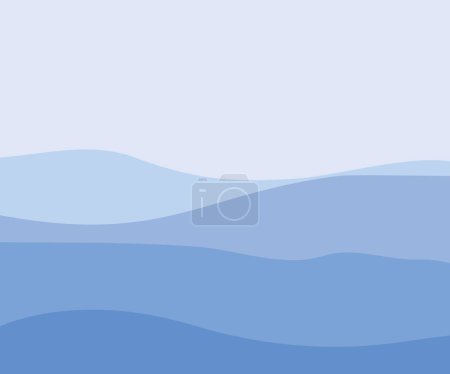 Ilustración de Imagen vectorial abstracta de las montañas sobre el fondo de las montañas azules en espesa niebla. - Imagen libre de derechos