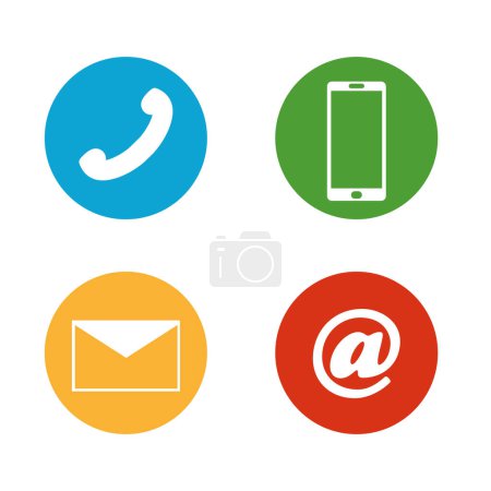 Illustration for Contact icon set vector objects - Royalty Free Image