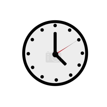 Téléchargez les illustrations : Horloge vecteur plat illustration isolé sur fond blanc - en licence libre de droit