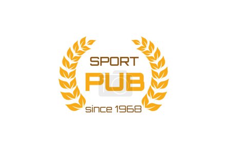 Illustration for Beer symbol for  sport bar emblem template. two glasses with beer. Vintage style on isolated background. Vector illustration - Royalty Free Image