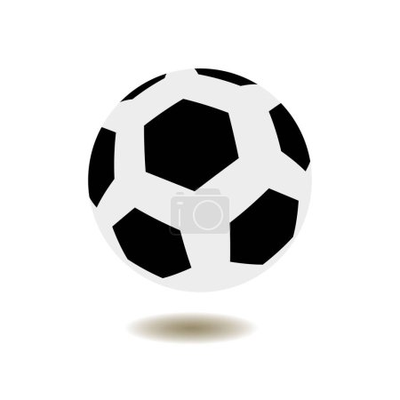 Illustration for Soccer ball icon. Flat vector illustration in black on a white background. EPS 10 - Royalty Free Image