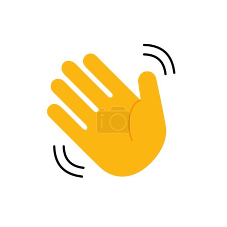 Illustration for Waving hand isolated on white background. A sign of greeting or goodbye. Flat style. Vector illustration - Royalty Free Image