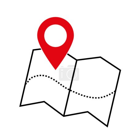 Ilustración de Mapa pin logo diseño elemento - Imagen libre de derechos
